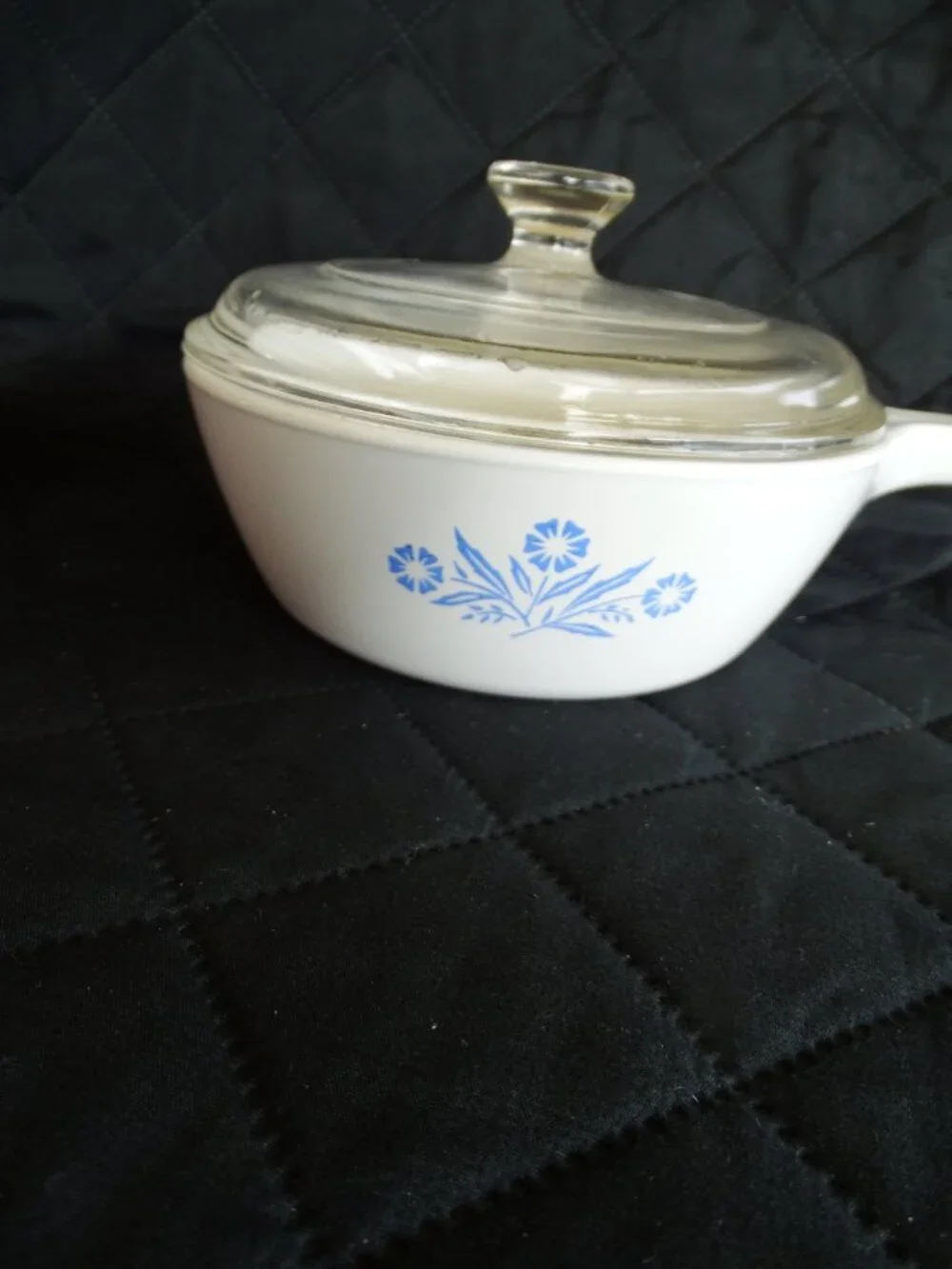 VTG Corning Ware Cornflower Blue Sauce Pan Skillet P-81-B Menuette Lid 1 pint